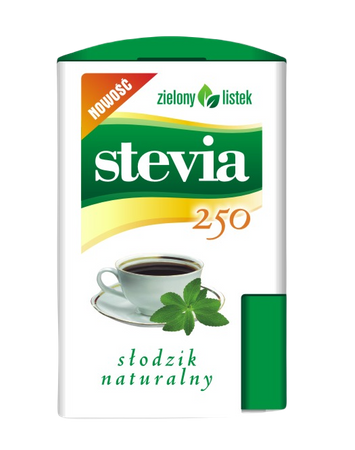 STEVIA PASTYLKI W DOZOWNIKU (250 szt) 13 g - ZIELONY LISTEK