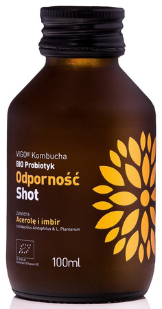 SHOT KOMBUCHA PROBIOTYK ODPORNOŚĆ BEZGLUTENOWY BIO 100 ml - VIGO