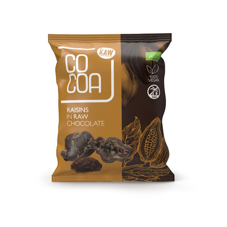 RODZYNKI W SUROWEJ CZEKOLADZIE BIO 70 g - COCOA