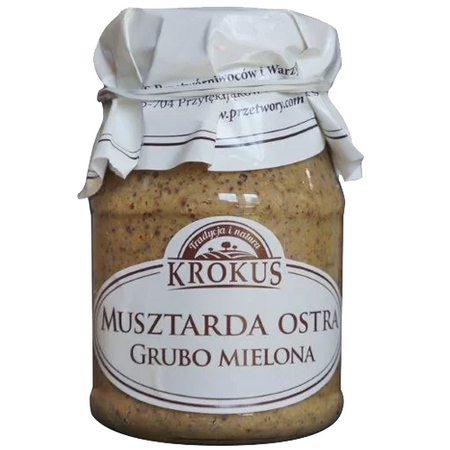 MUSZTARDA OSTRA GRUBO MIELONA 180 g - KROKUS