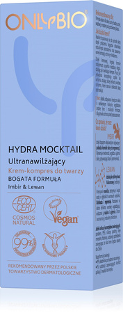 KREM-KOMPRES DO TWARZY ULTRANAWILŻAJĄCY IMBIR I LEWAN ECO 50 ml - ONLY BIO (HYDRA MOCKTAIL)