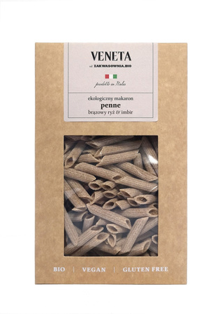 MAKARON (RYŻOWY RAZOWY Z IMBIREM) PENNE BEZGLUTENOWY BIO 250 g - DELIKATNA (ZAKWASOWNIA,VENETA)